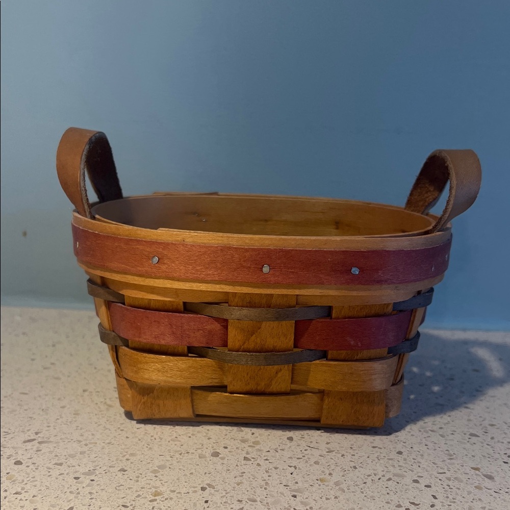 1992 Vintage Royce Craft Wooden Basket with Handles